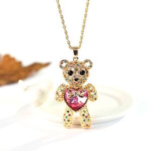 Gold plated Teddy bear necklace
